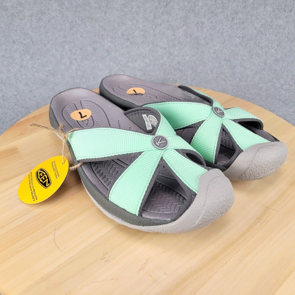Keen Bali TG Slide Sandals Womens 7 Lichen Steel Grey Hiking Sporty 1029166